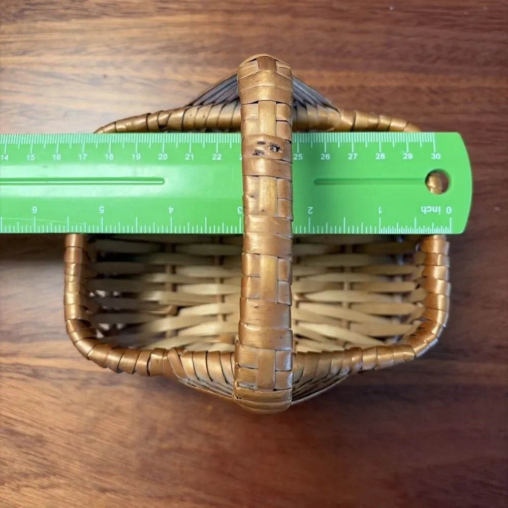 Vintage Butt Basket Gods Eye Hand Woven Primitive Egg Gathering 5 1/2